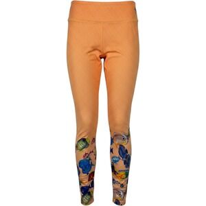 Guy Harvey Women's Orange Tropical Fish Print Performance Leggings Size Small